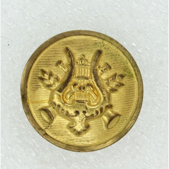 Set of 6 WATERBURY vintage Military Marching band, harp, lyre buttons brass NOS - Picture 2 of 5